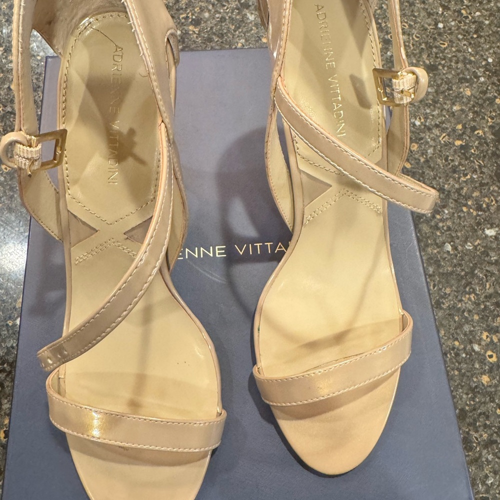 Adrienne Vittadini Women's Nude Strappy Sandals